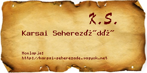 Karsai Seherezádé névjegykártya